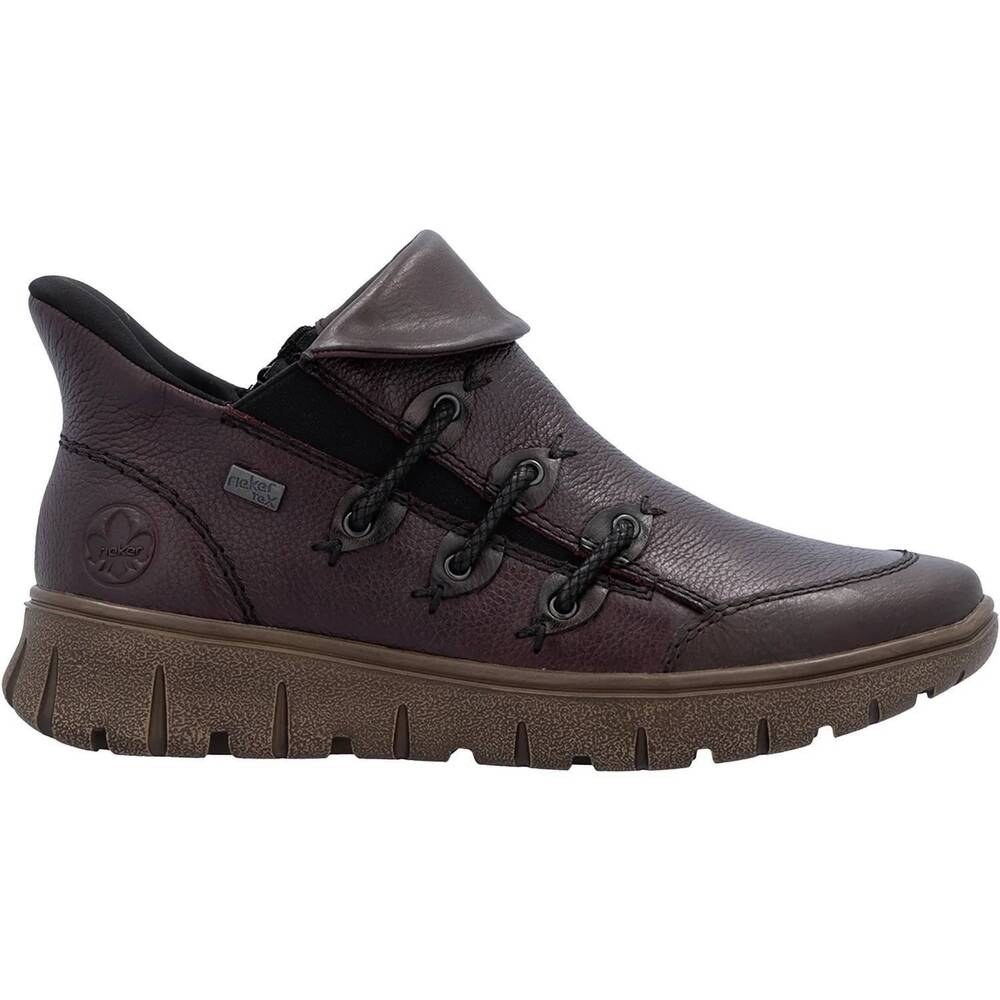 NEW RIEKER women's heike ankle boots in havanna cerise antik leather
